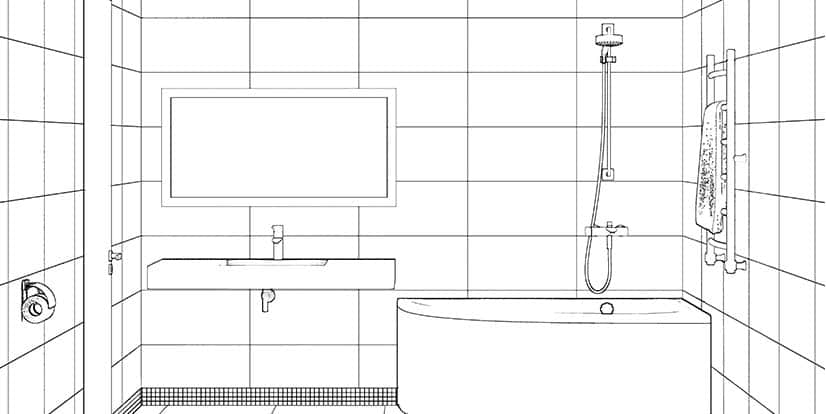 Outline of the bathroom design by Jikka - Bathroom design company