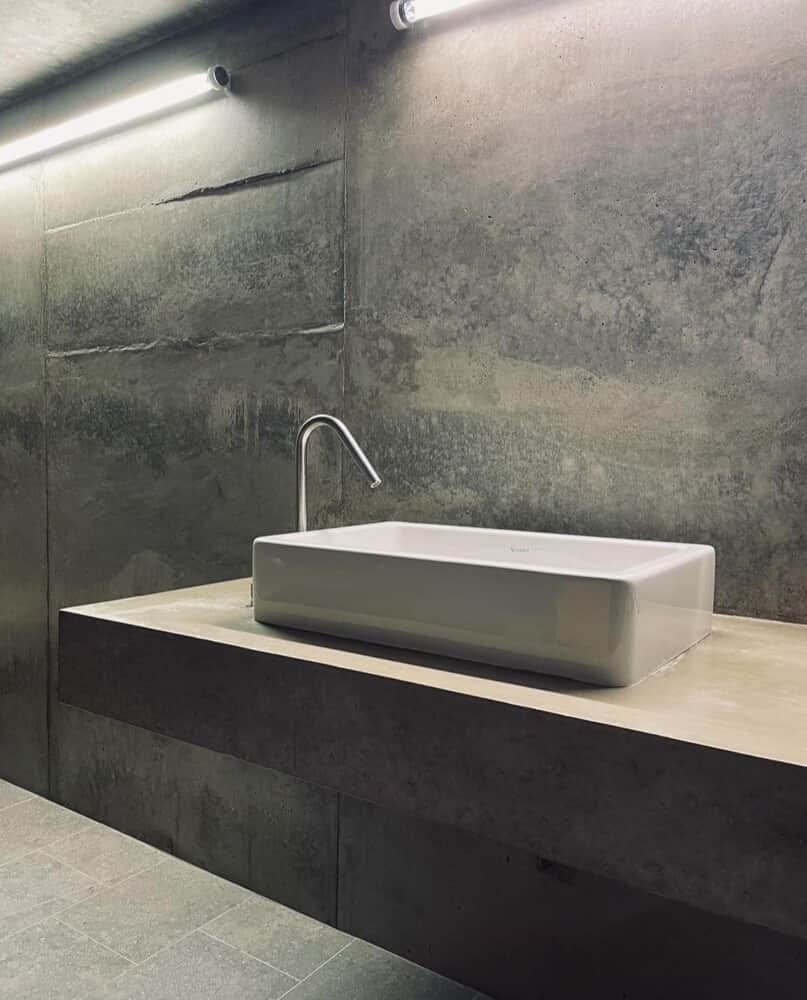 Wash basin with a modern style tap - Commercial bathroom fitters by Jikka